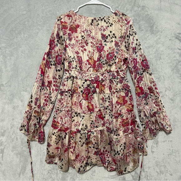 Free People Closer to The Heart Mini Dress S Boho Coastal Coquette Girl Floral - Picture 2 of 9